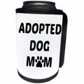 3dRose Xander animal quotes - Adopted dog mom, picture of a paw on a white background - Can Cooler Bottle Wrap (cc_256594)