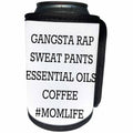 3dRose Xander funny quotes - Mom life, gangsta rap, sweat pants, oils and coffee - Can Cooler Bottle Wrap (cc_256595)