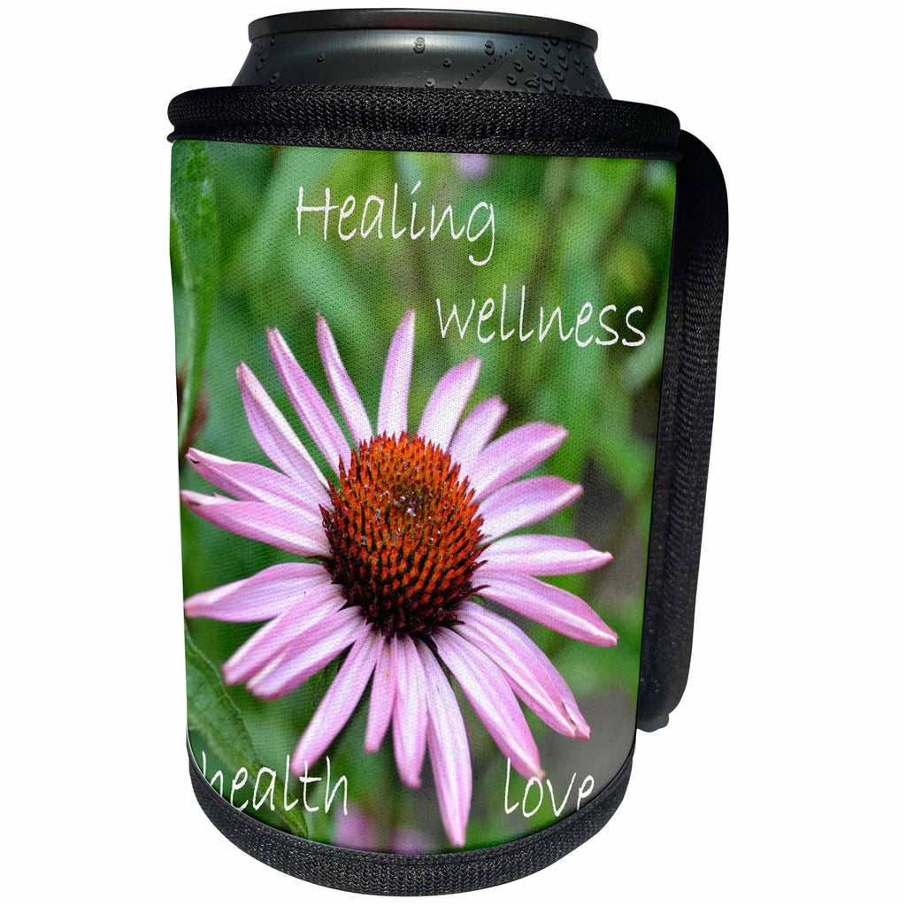 3dRose Patricia Sanders Flowers - Inspirations Healing - Can Cooler Bottle Wrap (cc_25660)