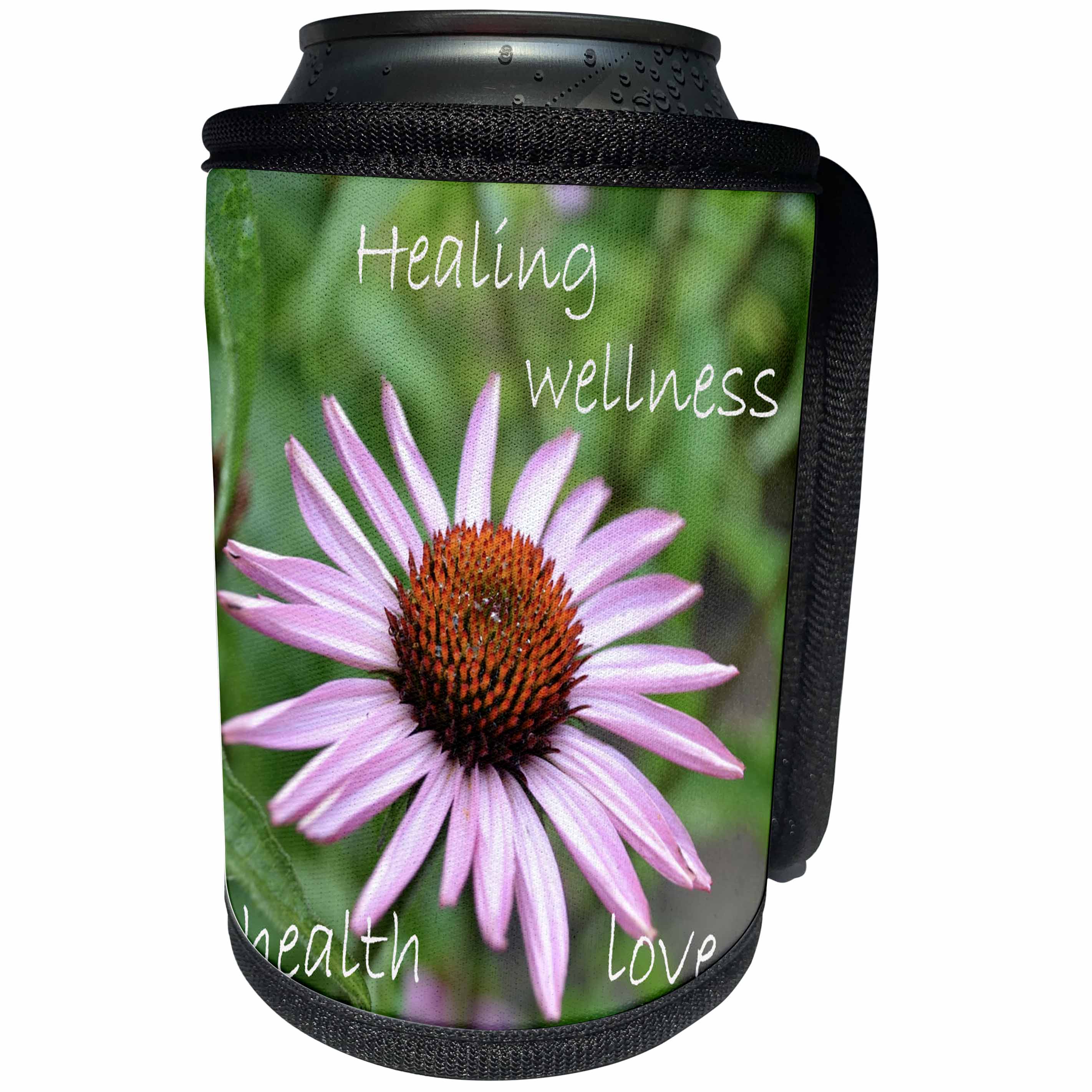 3dRose Patricia Sanders Flowers - Inspirations Healing - Can Cooler Bottle Wrap (cc_25660)