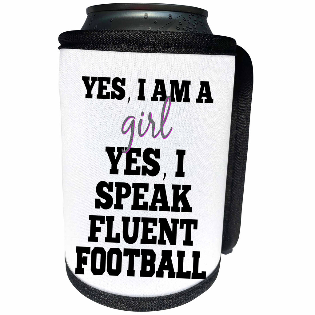 3dRose BrooklynMeme Sayings - Football girl - Can Cooler Bottle Wrap (cc_256609)