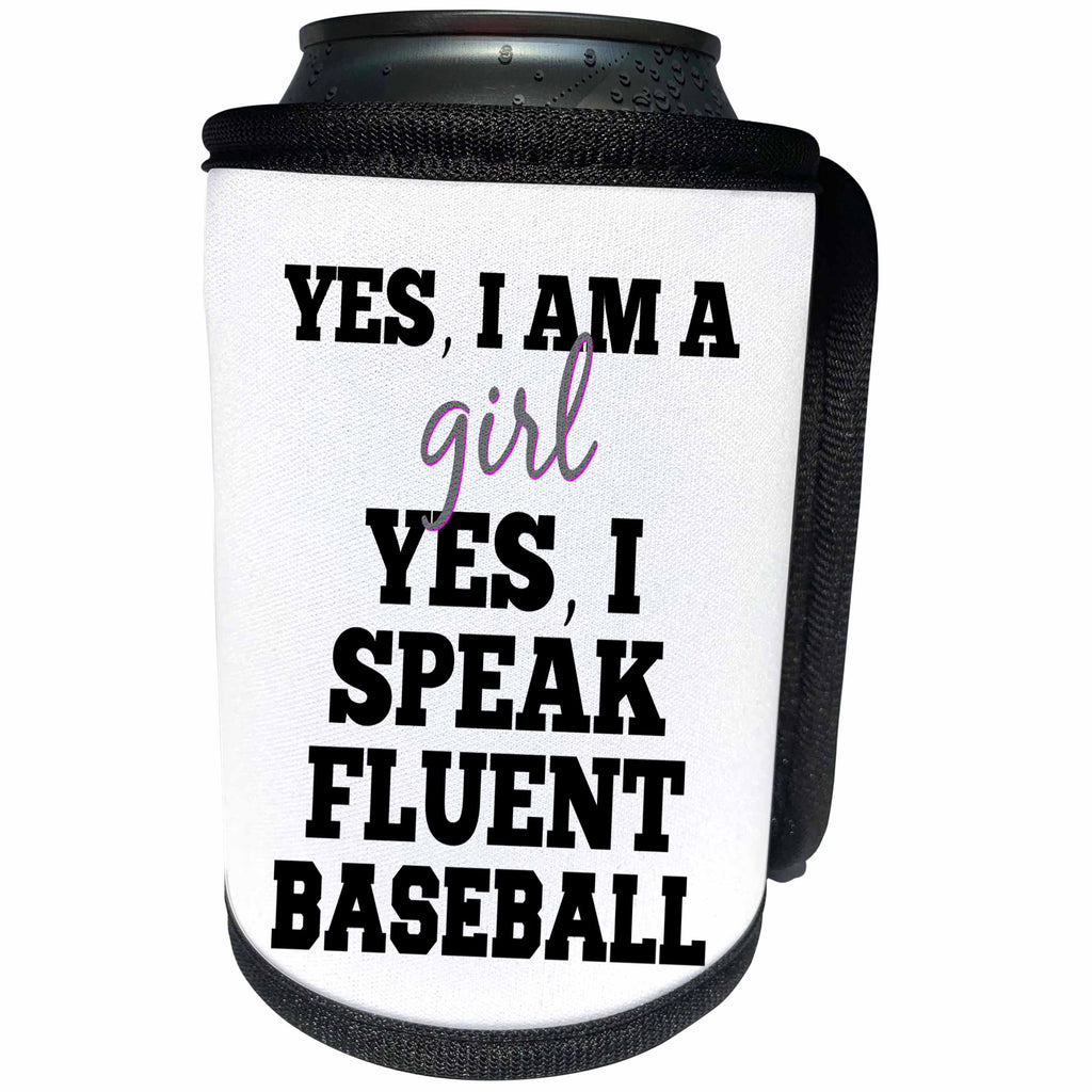 3dRose BrooklynMeme Sayings - Baseball girl - Can Cooler Bottle Wrap (cc_256612)
