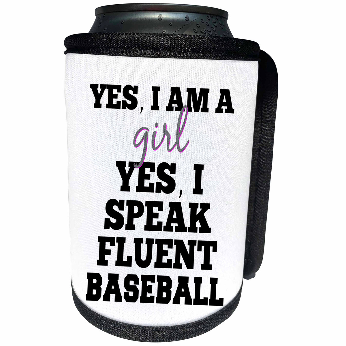 3dRose BrooklynMeme Sayings - Baseball girl - Can Cooler Bottle Wrap (cc_256612)