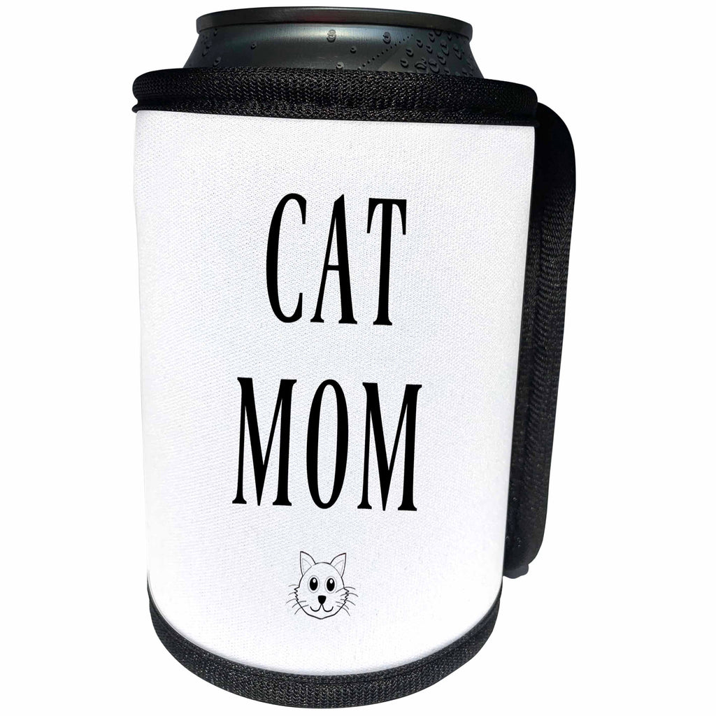 3dRose BrooklynMeme Pets - Cat Mom - Can Cooler Bottle Wrap (cc_256615)