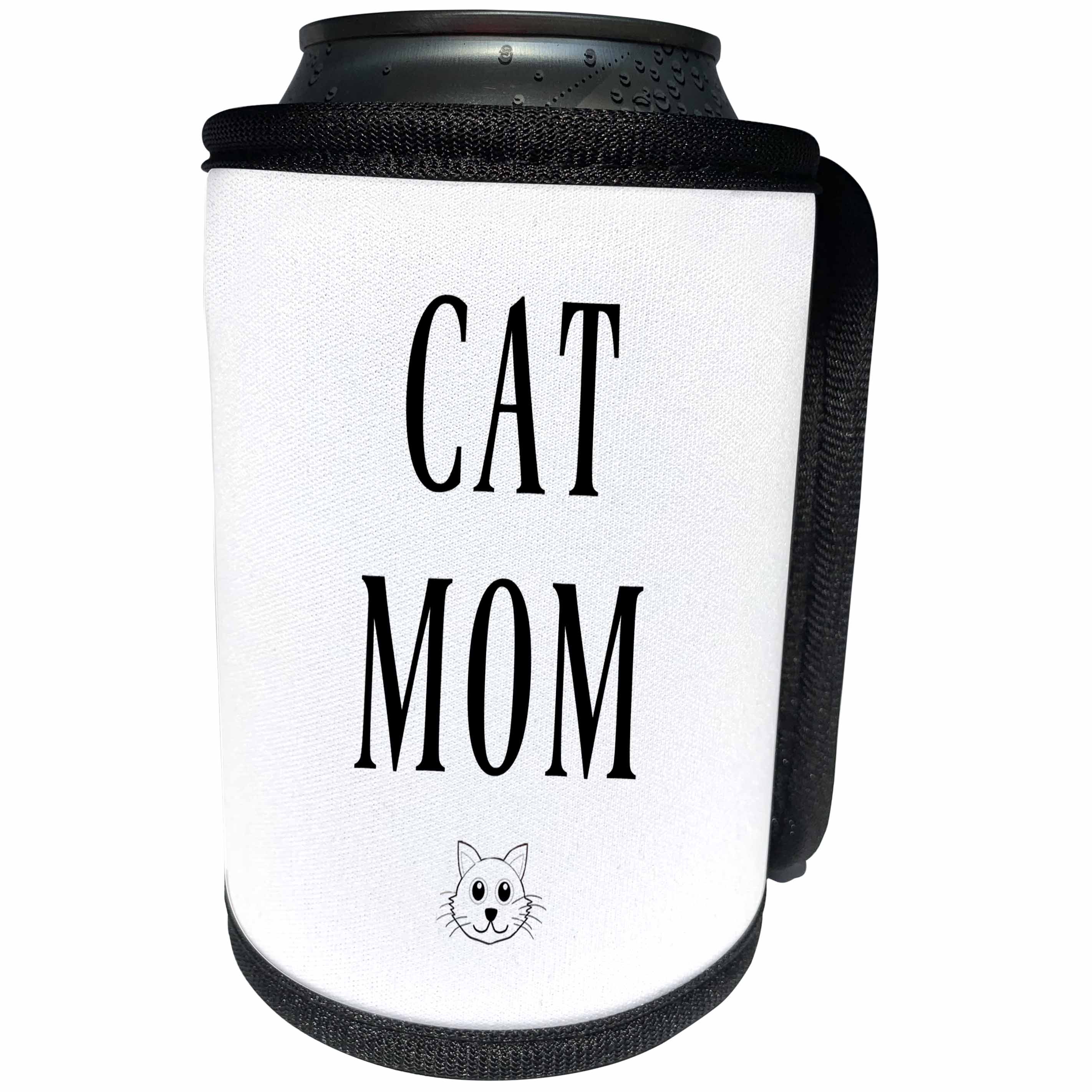 3dRose BrooklynMeme Pets - Cat Mom - Can Cooler Bottle Wrap (cc_256615)