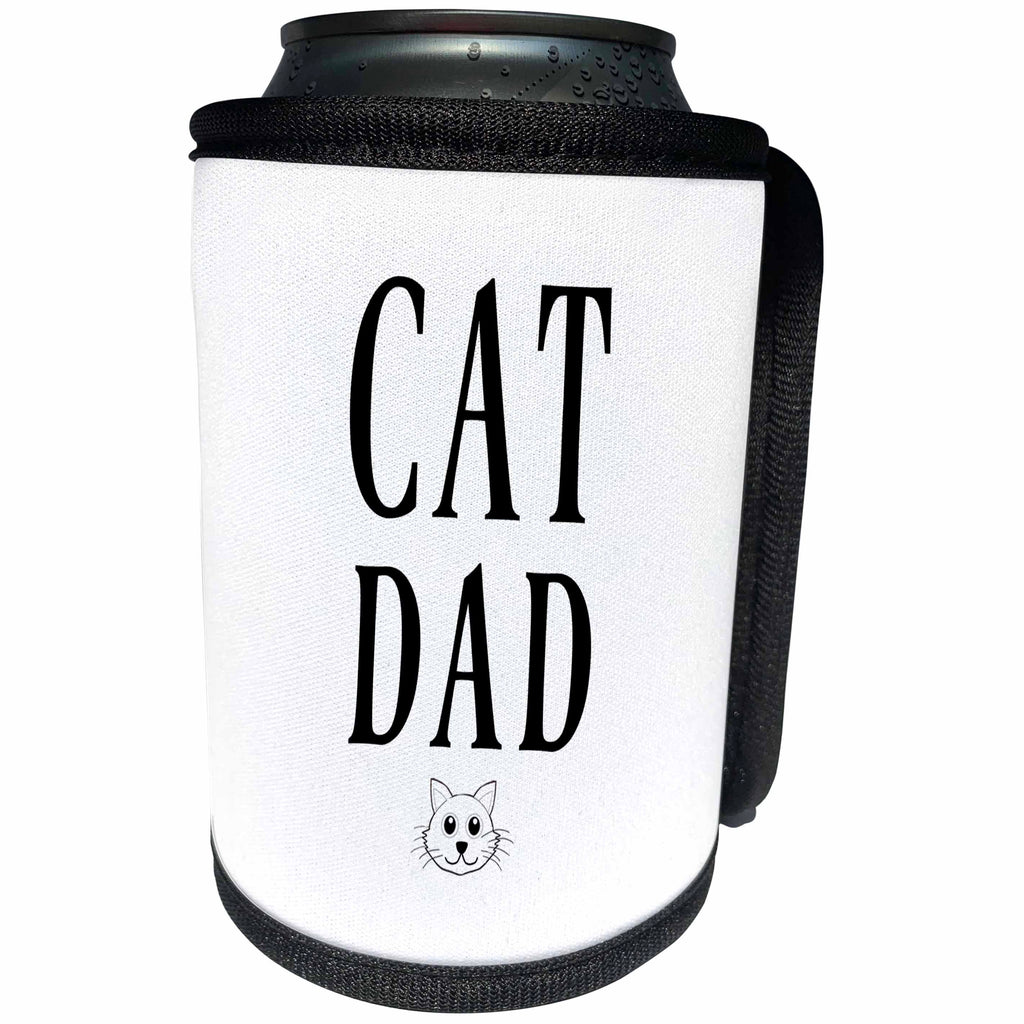 3dRose BrooklynMeme Pets - Cat Dad - Can Cooler Bottle Wrap (cc_256616)