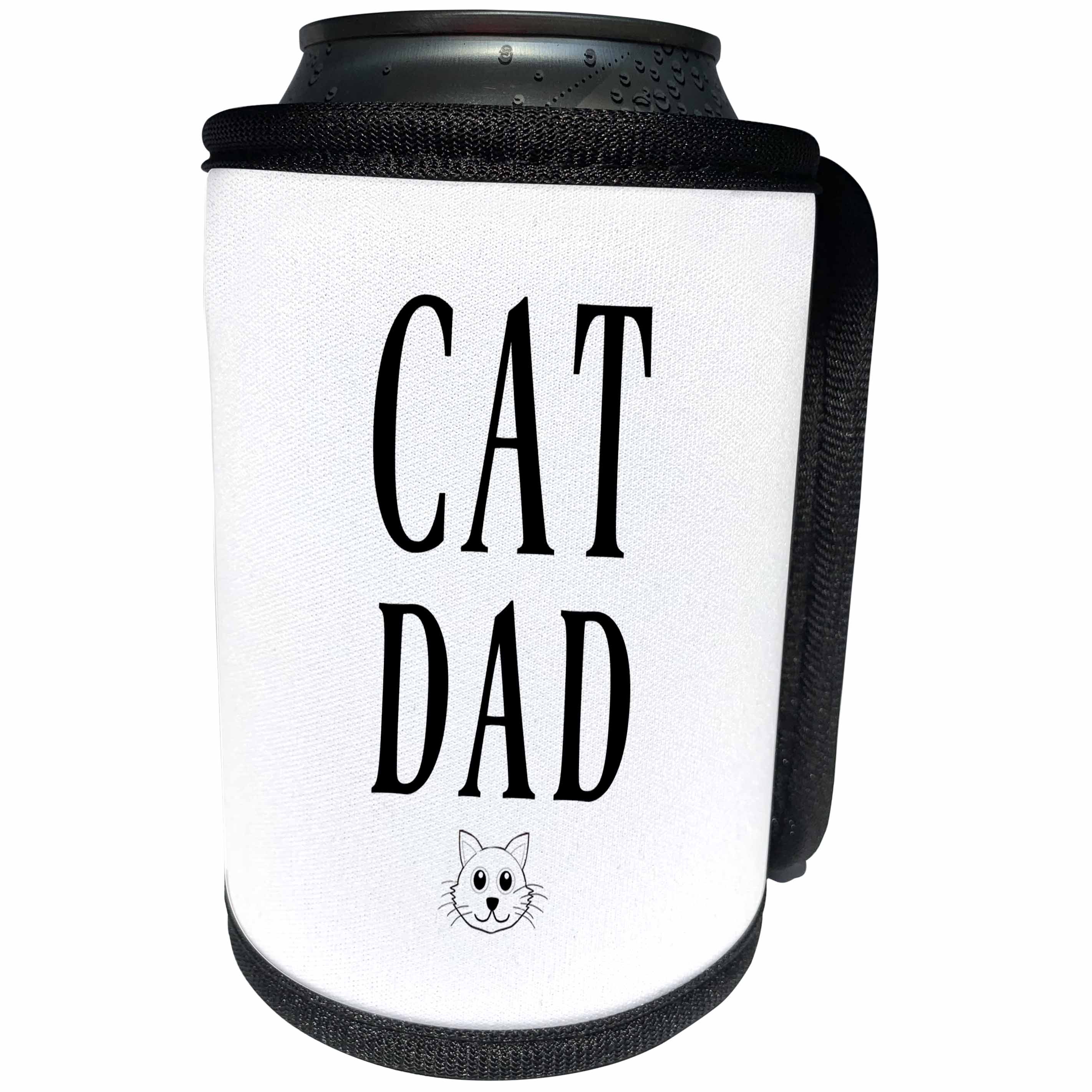 3dRose BrooklynMeme Pets - Cat Dad - Can Cooler Bottle Wrap (cc_256616)