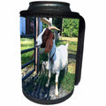 3dRose BrooklynMeme Farm Animals - Goat white and brown - Can Cooler Bottle Wrap (cc_256634)