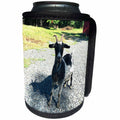 3dRose BrooklynMeme Farm Animals - Goat black - Can Cooler Bottle Wrap (cc_256635)