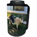 3dRose BrooklynMeme Farm Animals - Goat white and black - Can Cooler Bottle Wrap (cc_256636)