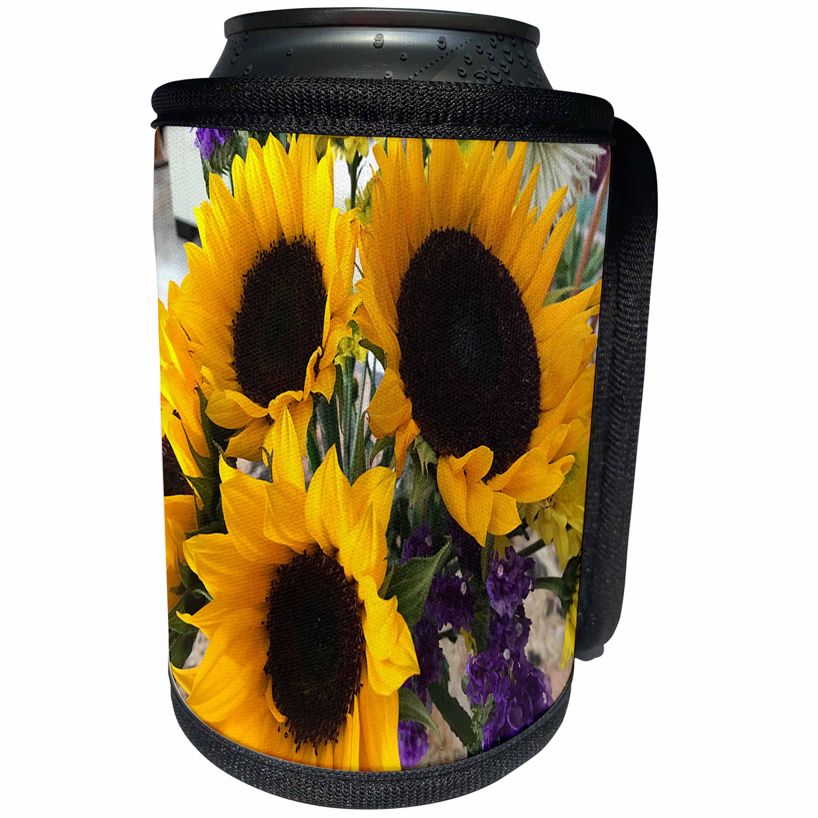 3dRose BrooklynMeme Nature - Sunflowers - Can Cooler Bottle Wrap (cc_256639)