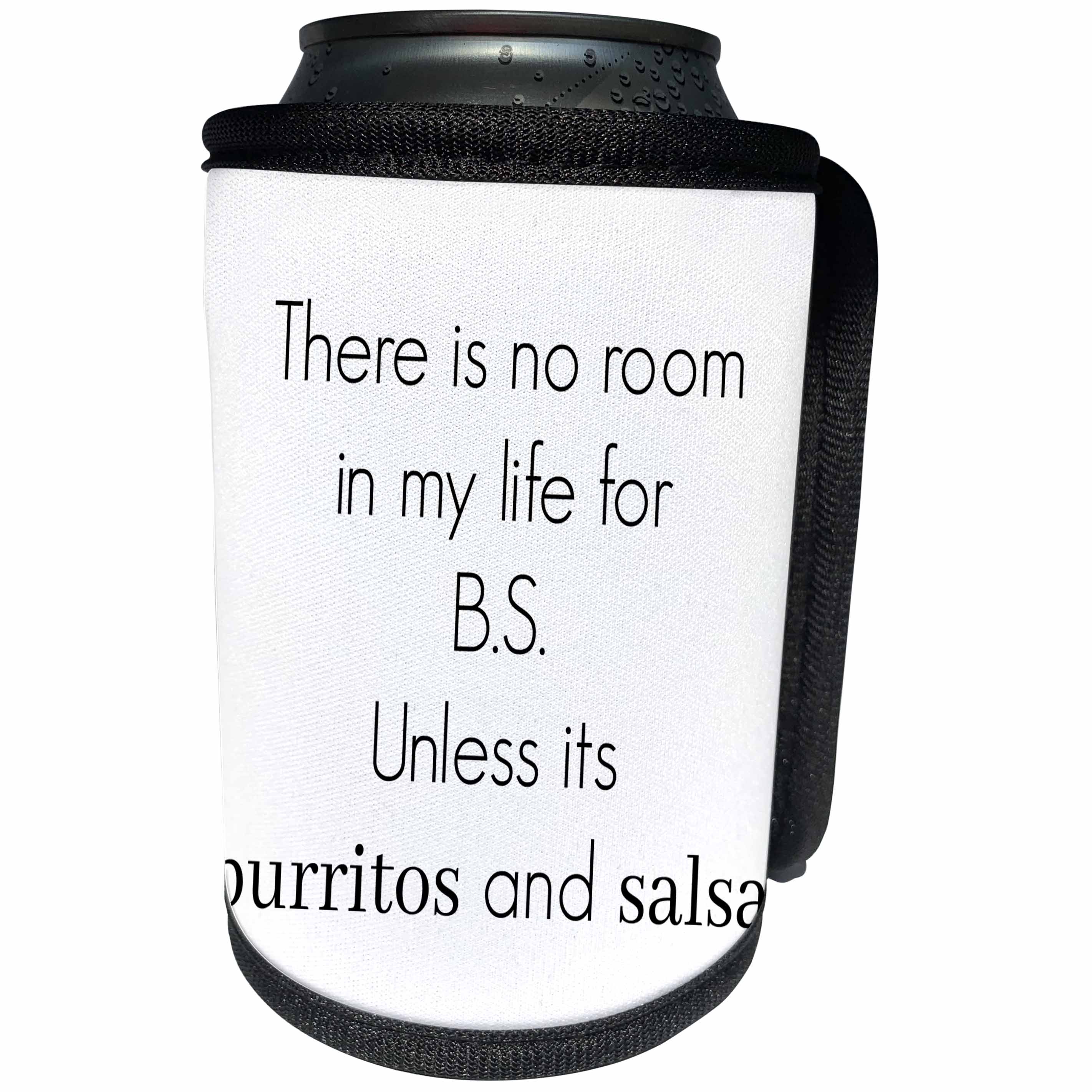 3dRose BrooklynMeme Sayings - No room in my life for BS - Can Cooler Bottle Wrap (cc_256647)