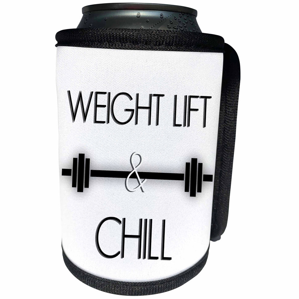 3dRose BrooklynMeme Sports - Weight Lift and Chill - Can Cooler Bottle Wrap (cc_256650)