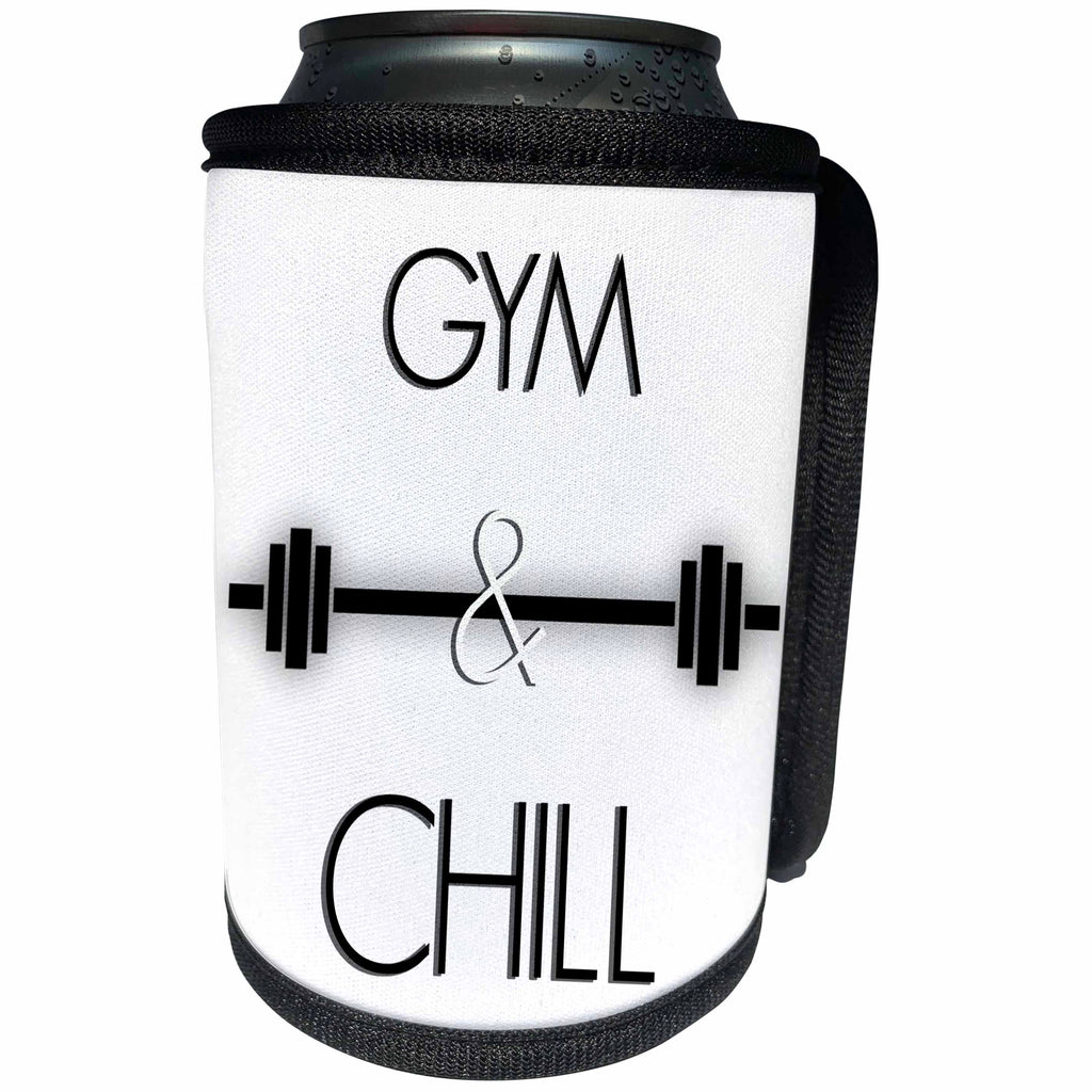 3dRose BrooklynMeme Sports - Gym and Chill - Can Cooler Bottle Wrap (cc_256651)