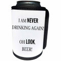 3dRose BrooklynMeme Sayings - I am never drinking again Oh look, beer - Can Cooler Bottle Wrap (cc_256656)