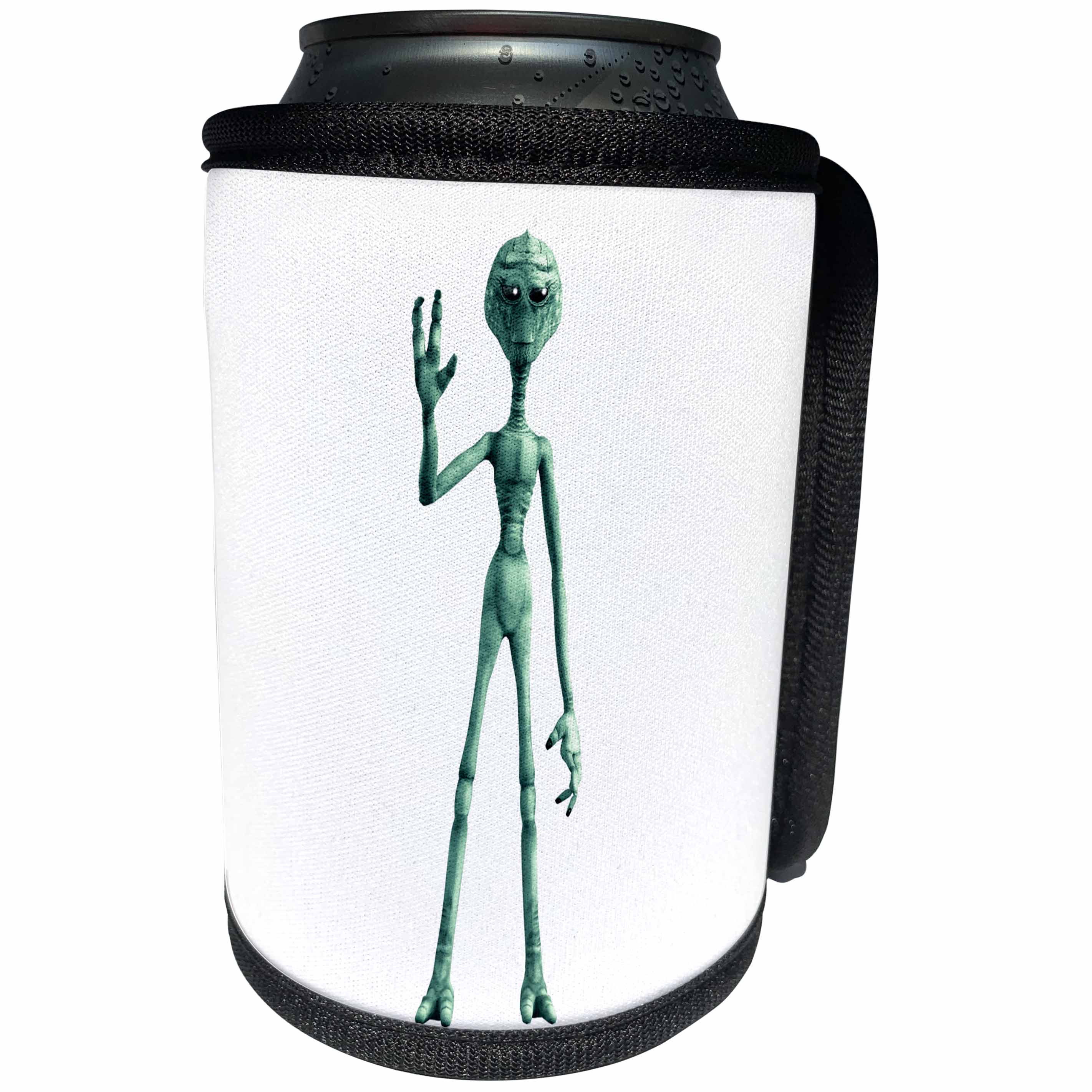 3dRose Boehm Graphics Cartoon - Cartoon Alien from Outer Space - Can Cooler Bottle Wrap (cc_256678)
