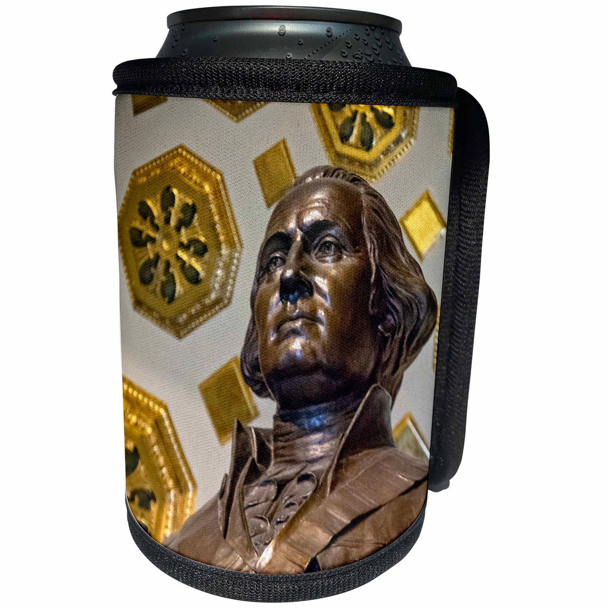 3dRose Boehm Graphics Travel - President George Washington Statue in Alexandria Virginia - Can Cooler Bottle Wrap (cc_256704)