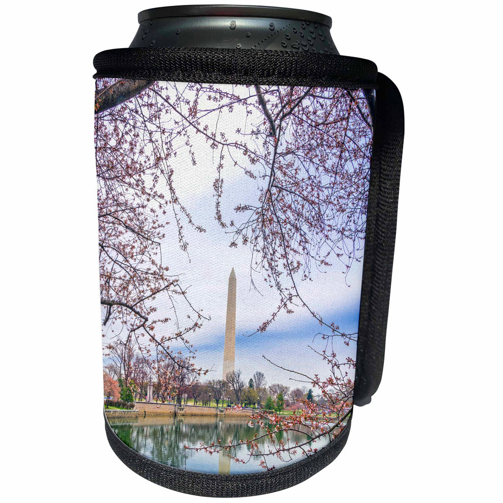 3dRose Boehm Graphics Travel - George Washington Memorial in Washington DC - Can Cooler Bottle Wrap (cc_256709)