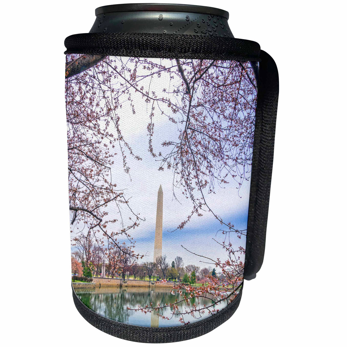 3dRose Boehm Graphics Travel - George Washington Memorial in Washington DC - Can Cooler Bottle Wrap (cc_256709)