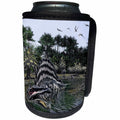 3dRose Boehm Graphics Dinosaur - Spinosaurus Dinosaur in a primitive swampy river setting - Can Cooler Bottle Wrap (cc_256718)