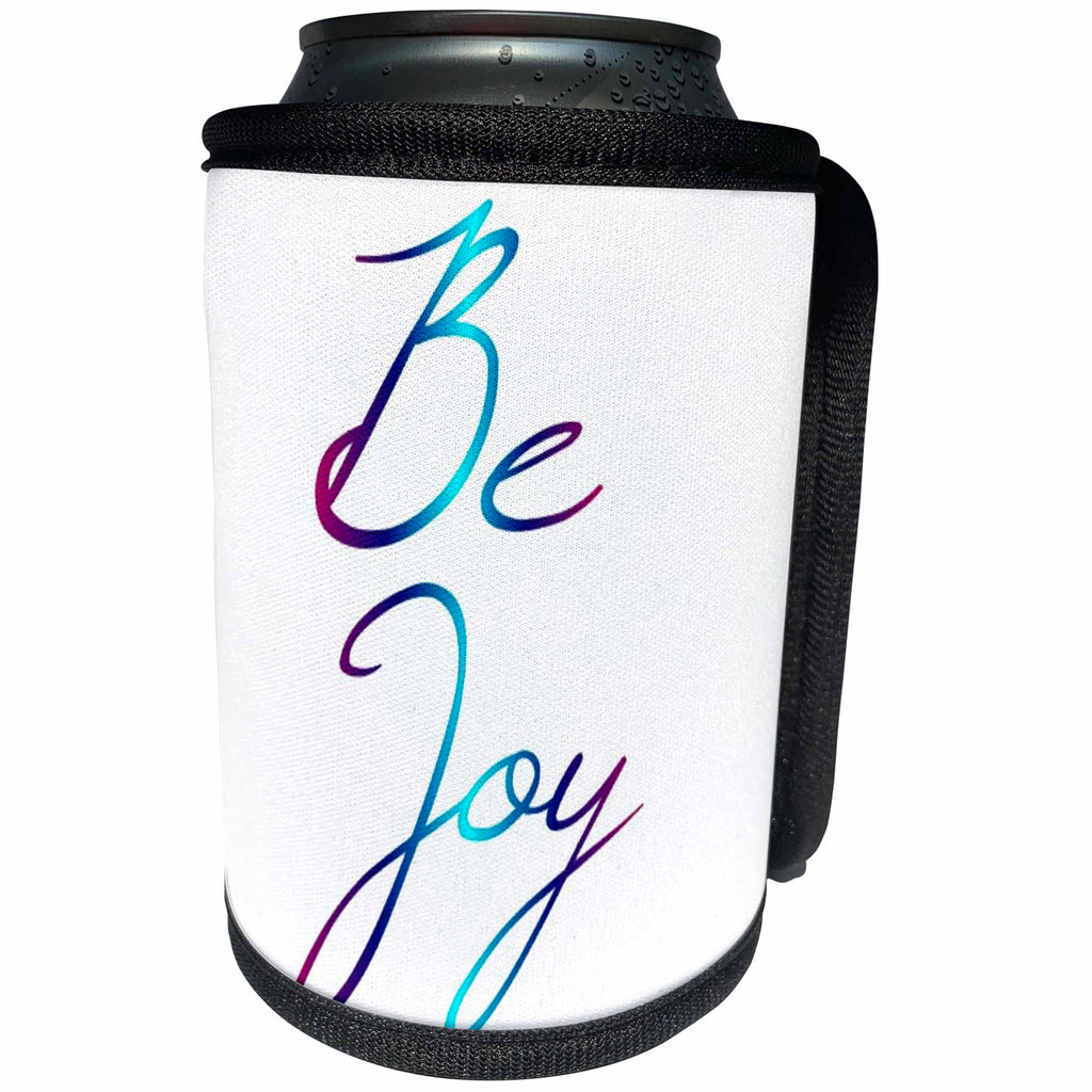 3dRose Patricia Sanders Inspirations - Inspirations Be Joy - Can Cooler Bottle Wrap (cc_25672)