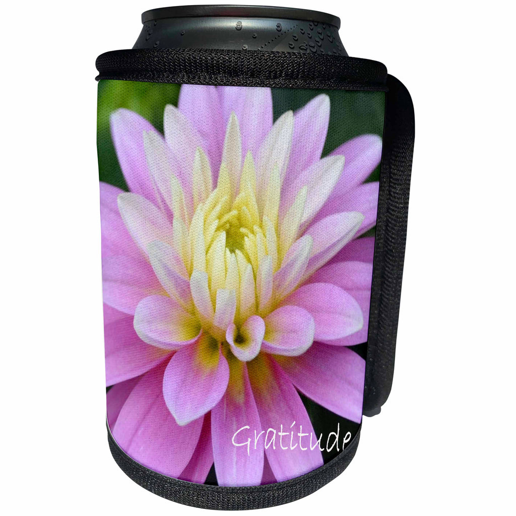 3dRose Patricia Sanders Flowers - Inspirations Gratitude - Can Cooler Bottle Wrap (cc_25674)