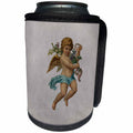 3dRose Sven Herkenrath Symbol - Vintage Putto with Flowers on White Background - Can Cooler Bottle Wrap (cc_256743)