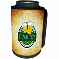 3dRose Sven Herkenrath Quotes - St. Patricks Day Beer Mugs on Brown Background - Can Cooler Bottle Wrap (cc_256748)