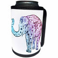 3dRose Sven Herkenrath Animal - Blue and Purple Elephant On White Background - Can Cooler Bottle Wrap (cc_256754)
