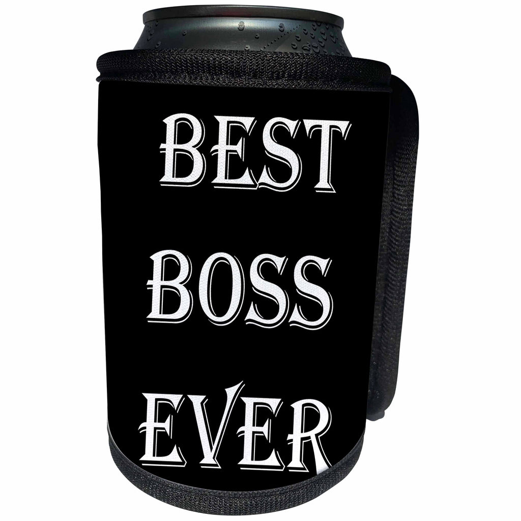 3dRose Sven Herkenrath Quotes - Best Boss Ever Quotes Saying Phrases - Can Cooler Bottle Wrap (cc_256774)