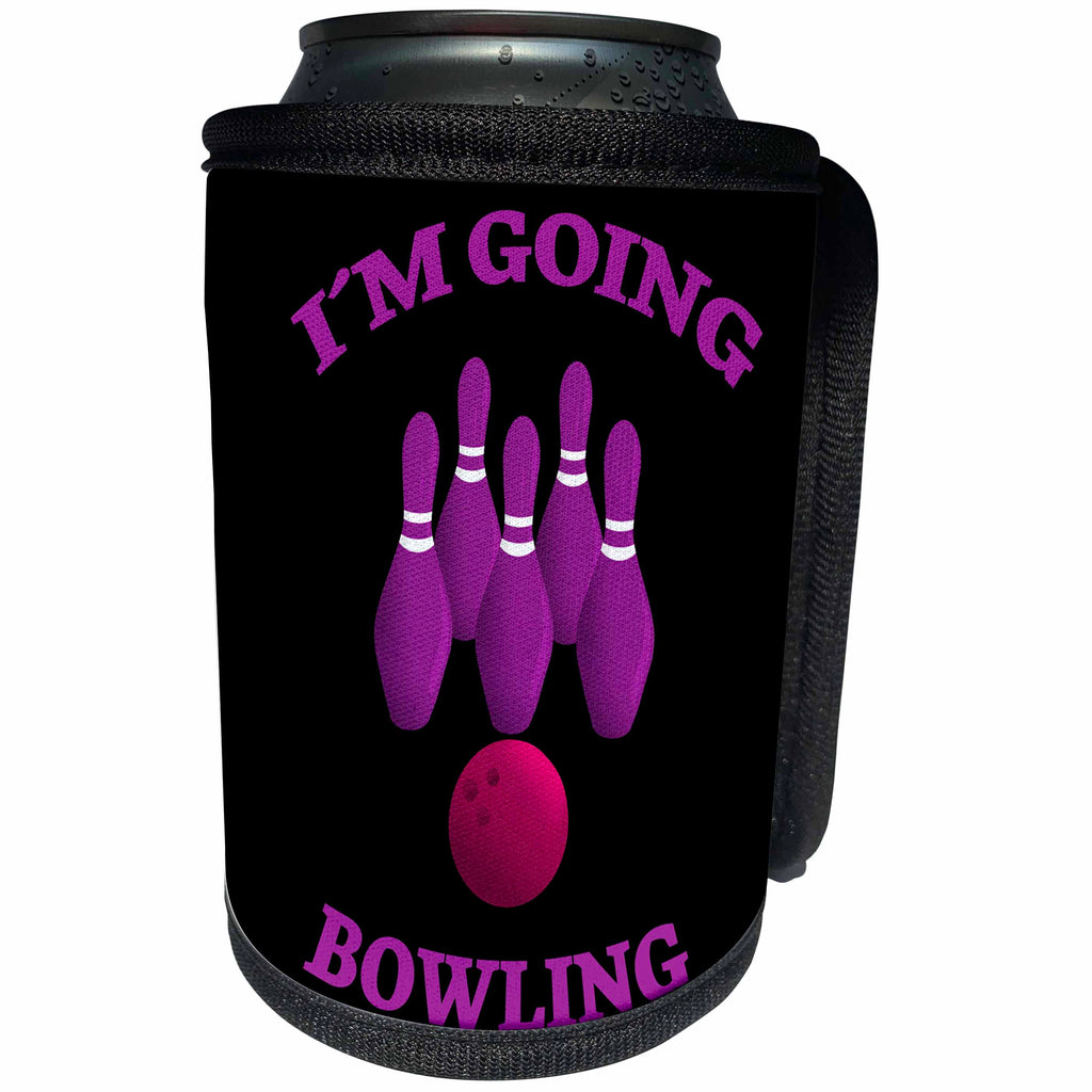 3dRose Sven Herkenrath Sport - Im Going Bowling Sport Hobby Game - Can Cooler Bottle Wrap (cc_256775)