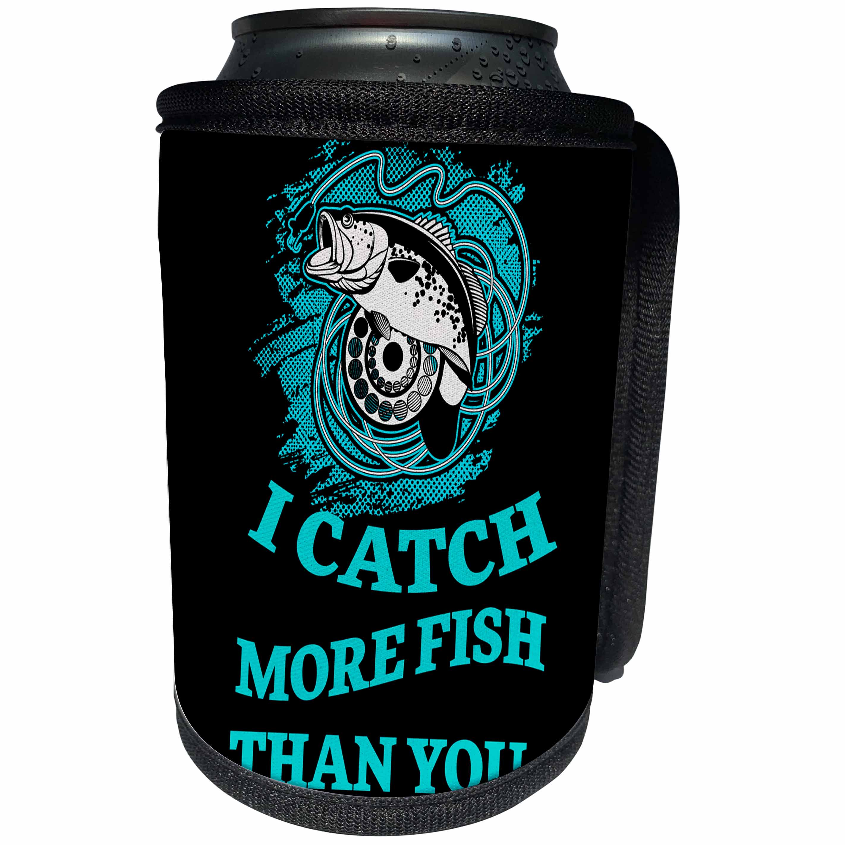3dRose Sven Herkenrath Fishing - I Catch More Fish Than You Fishing Lake Sport - Can Cooler Bottle Wrap (cc_256782)