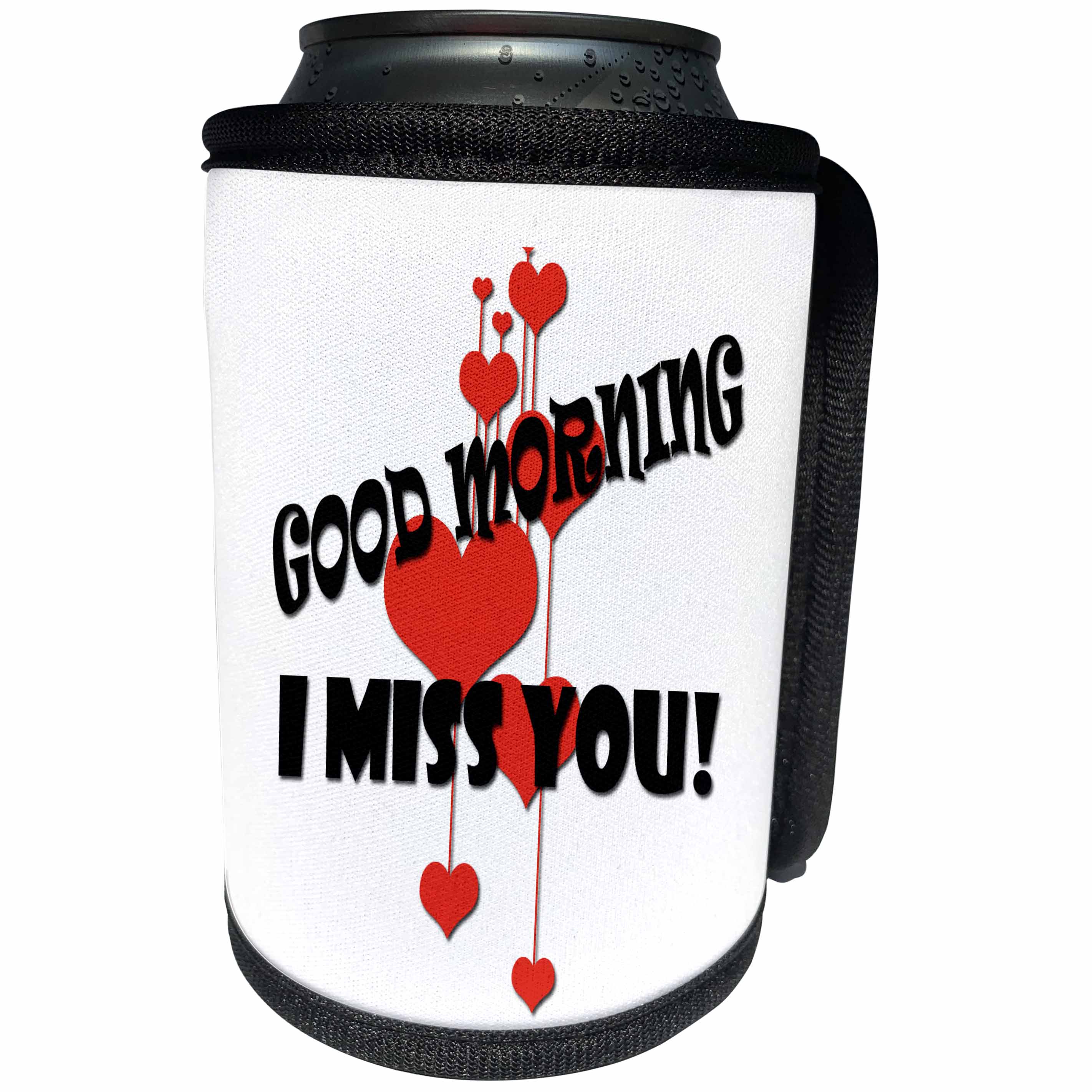 3dRose RinaPiro - Miss you Quotes - Good morning. I miss you. - Can Cooler Bottle Wrap (cc_256819)
