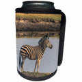 3dRose Danita Delimont - Zebras - Botswana. Keeping a watch out for crocodiles in the river. - Can Cooler Bottle Wrap (cc_256858)