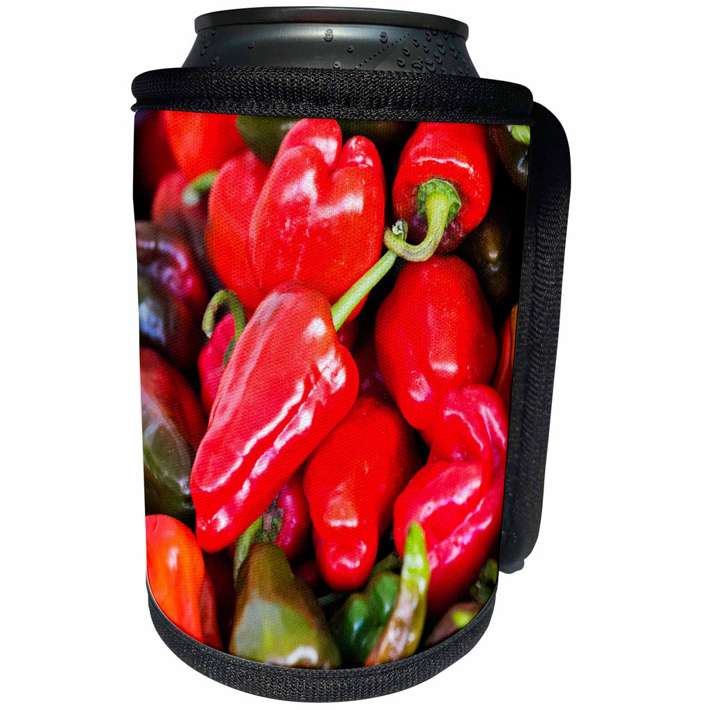 3dRose Danita Delimont - Food - Asia, Bhutan, Thimphu, Chili peppers for sale in market. - Can Cooler Bottle Wrap (cc_257040)