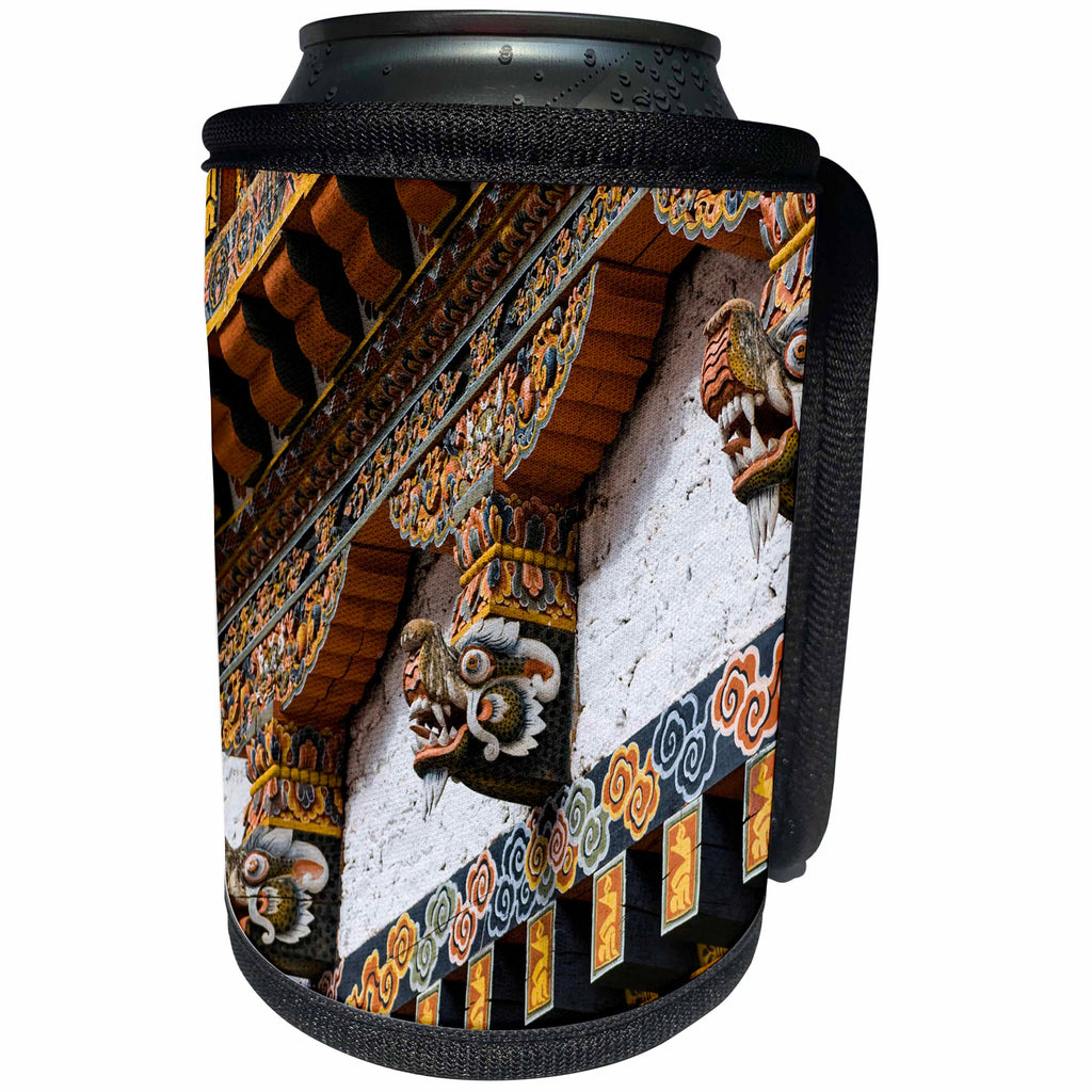 3dRose Danita Delimont - Architecture - Dzong of Punakha woodwork detail, Bhutan - Can Cooler Bottle Wrap (cc_257049)