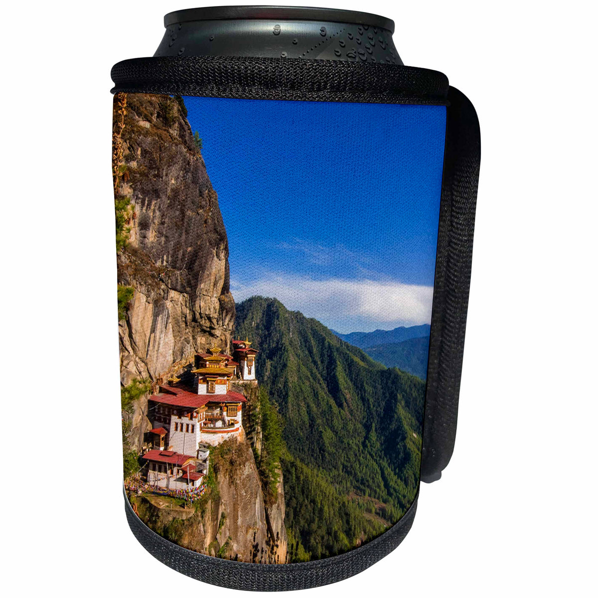 3dRose Danita Delimont - Temples - Tigers Nest, Goempa monastery hanging in the cliffs, Bhutan - Can Cooler Bottle Wrap (cc_257053)