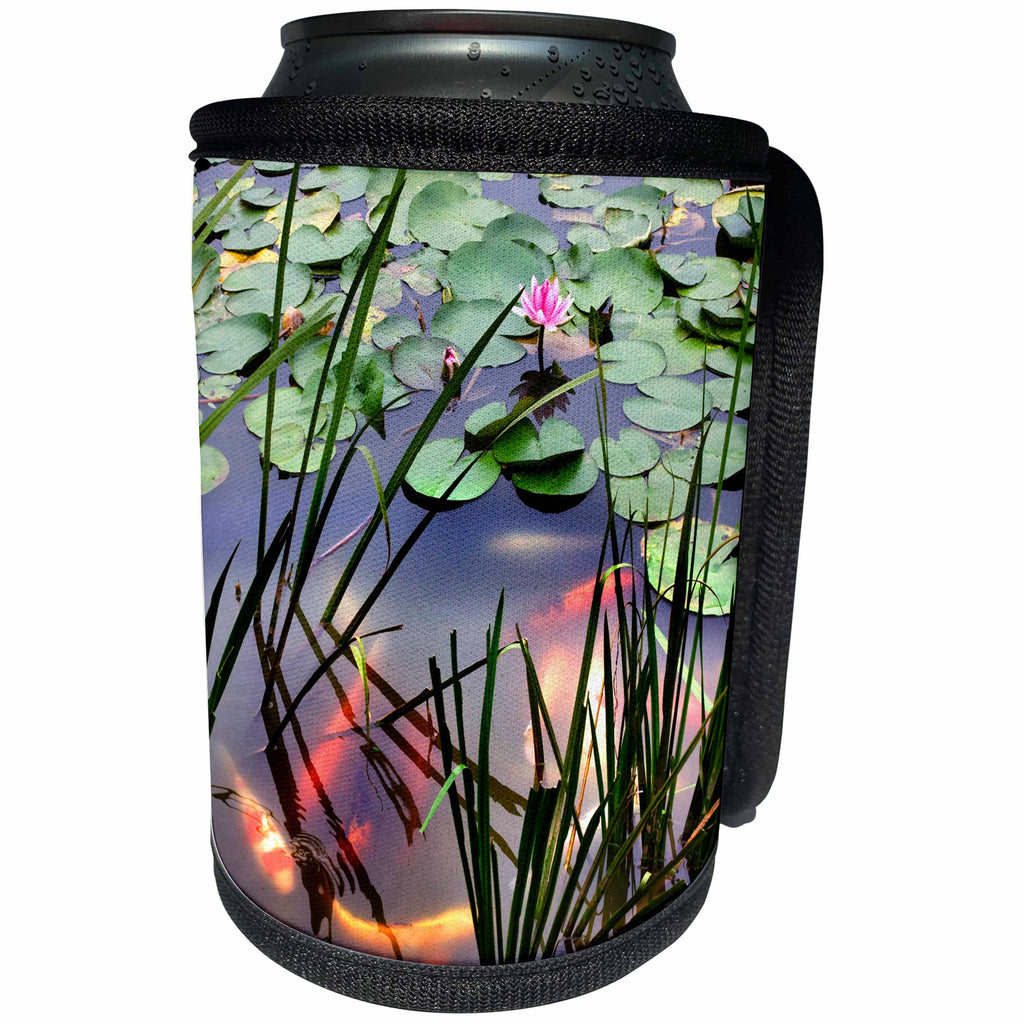 3dRose Danita Delimont - Fish - Orange White Carp Fish Pink Water Lily Pond Chengdu Sichuan, China - Can Cooler Bottle Wrap (cc_257101)