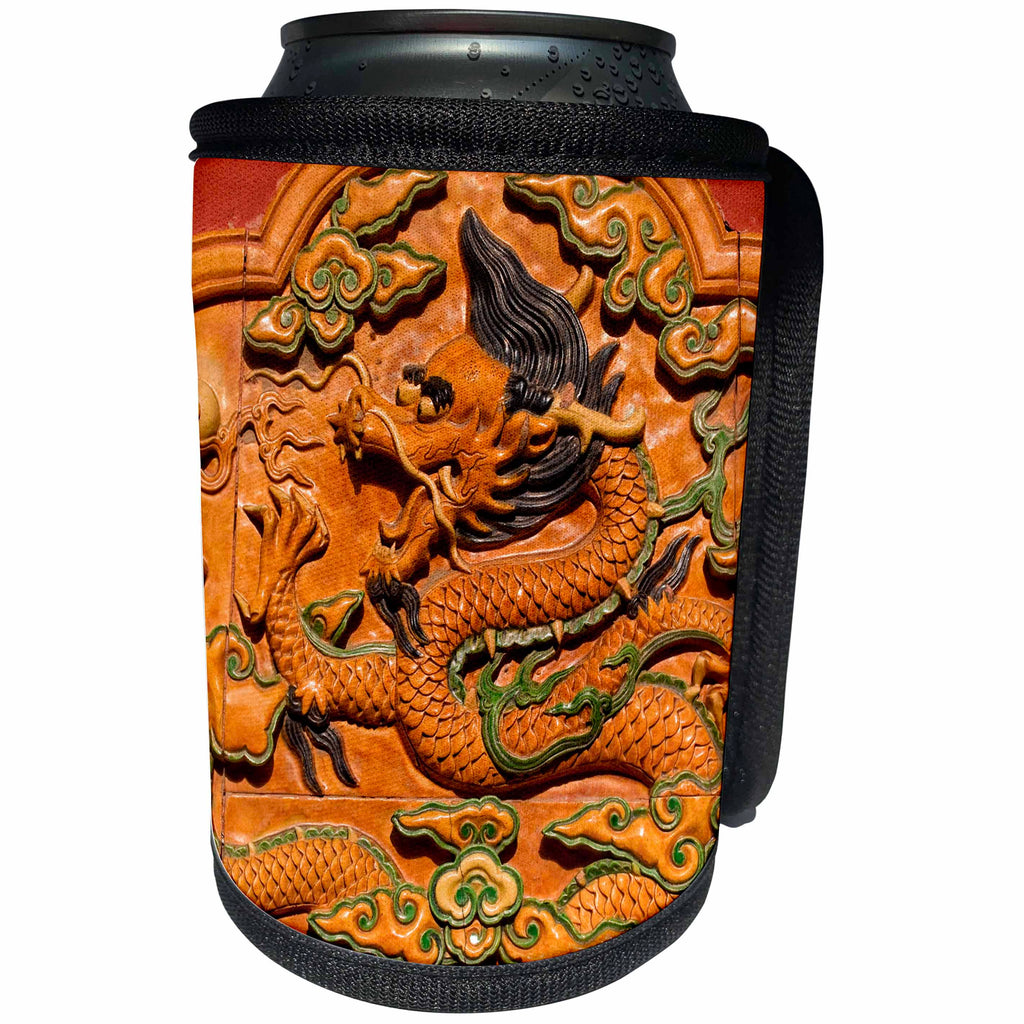 3dRose Danita Delimont - Artwork - Dragon Decoration, Forbidden City Emperors Palace, Beijing, China - Can Cooler Bottle Wrap (cc_257107)