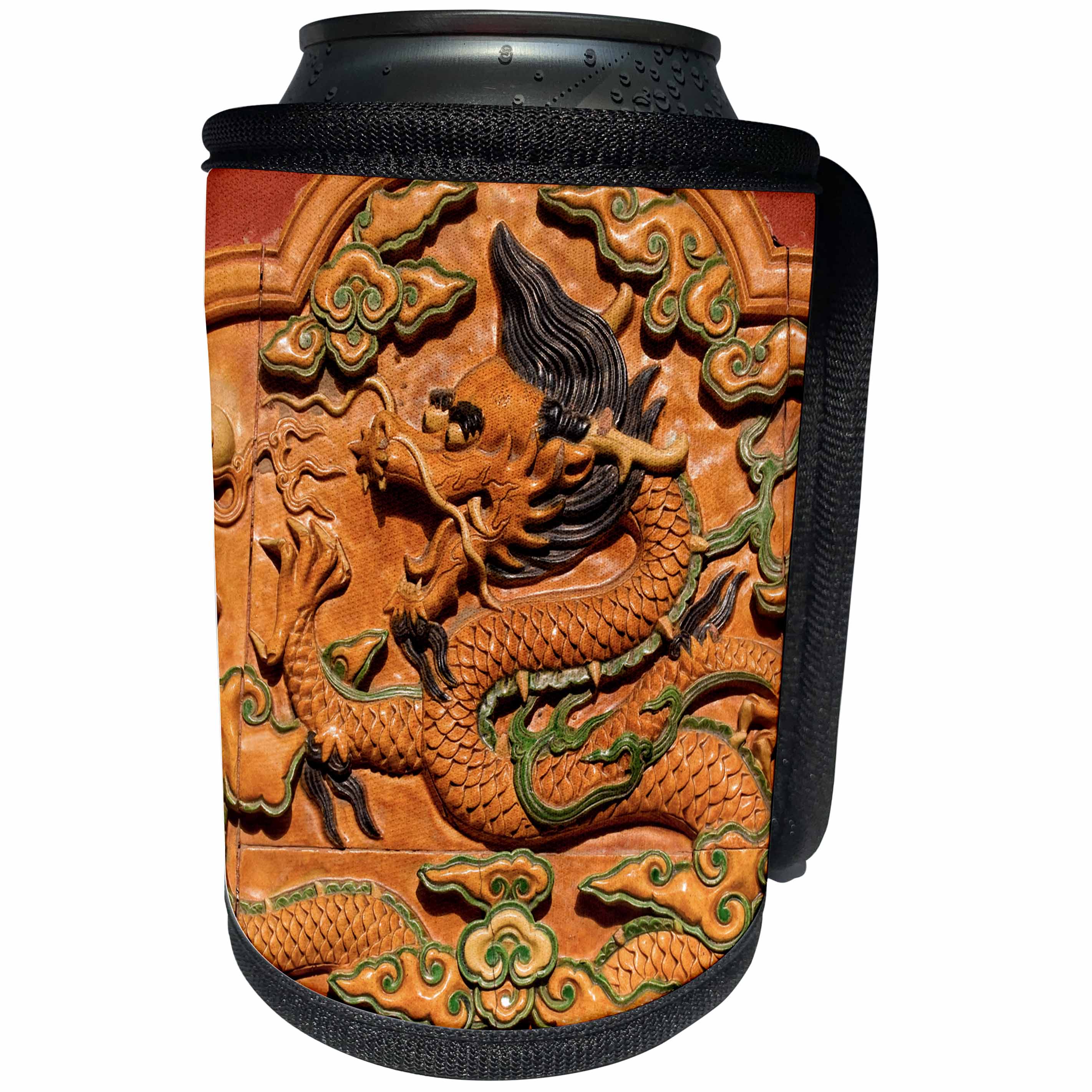 3dRose Danita Delimont - Artwork - Dragon Decoration, Forbidden City Emperors Palace, Beijing, China - Can Cooler Bottle Wrap (cc_257107)