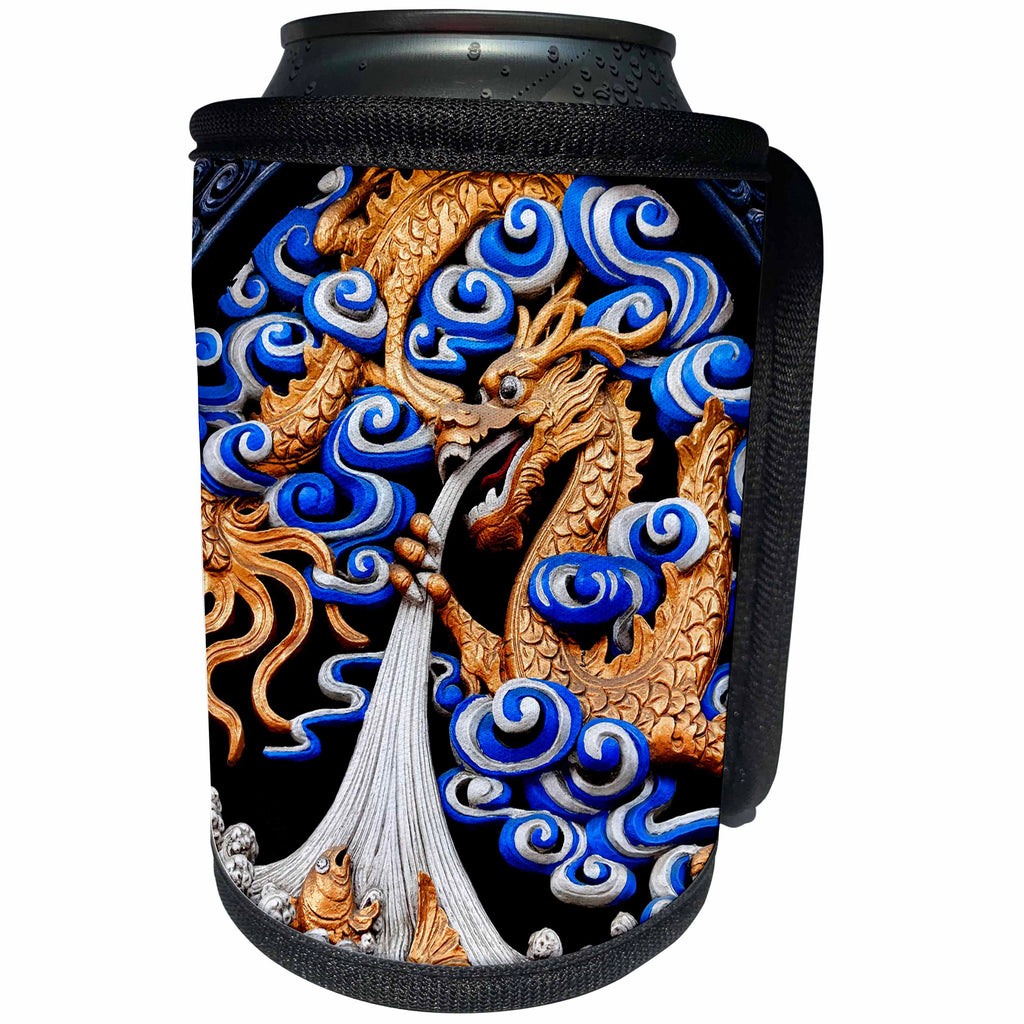 3dRose Danita Delimont - Artwork - Dragon Metal Sculpture, Jade Buddha Temple Jufo Si, Shanghai, China - Can Cooler Bottle Wrap (cc_257108)