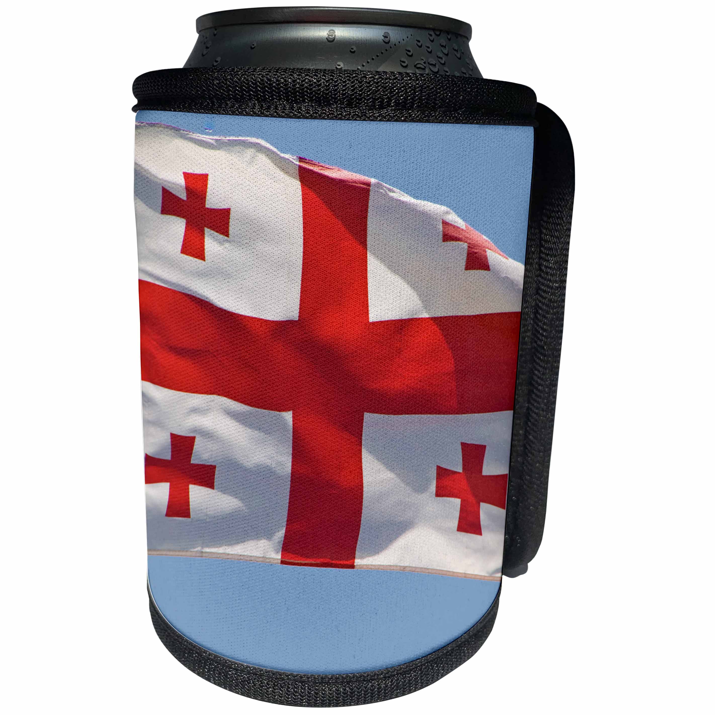 3dRose Danita Delimont - Flags - Georgian flag in the wind, Kutaisi, Georgia - Can Cooler Bottle Wrap (cc_257170)