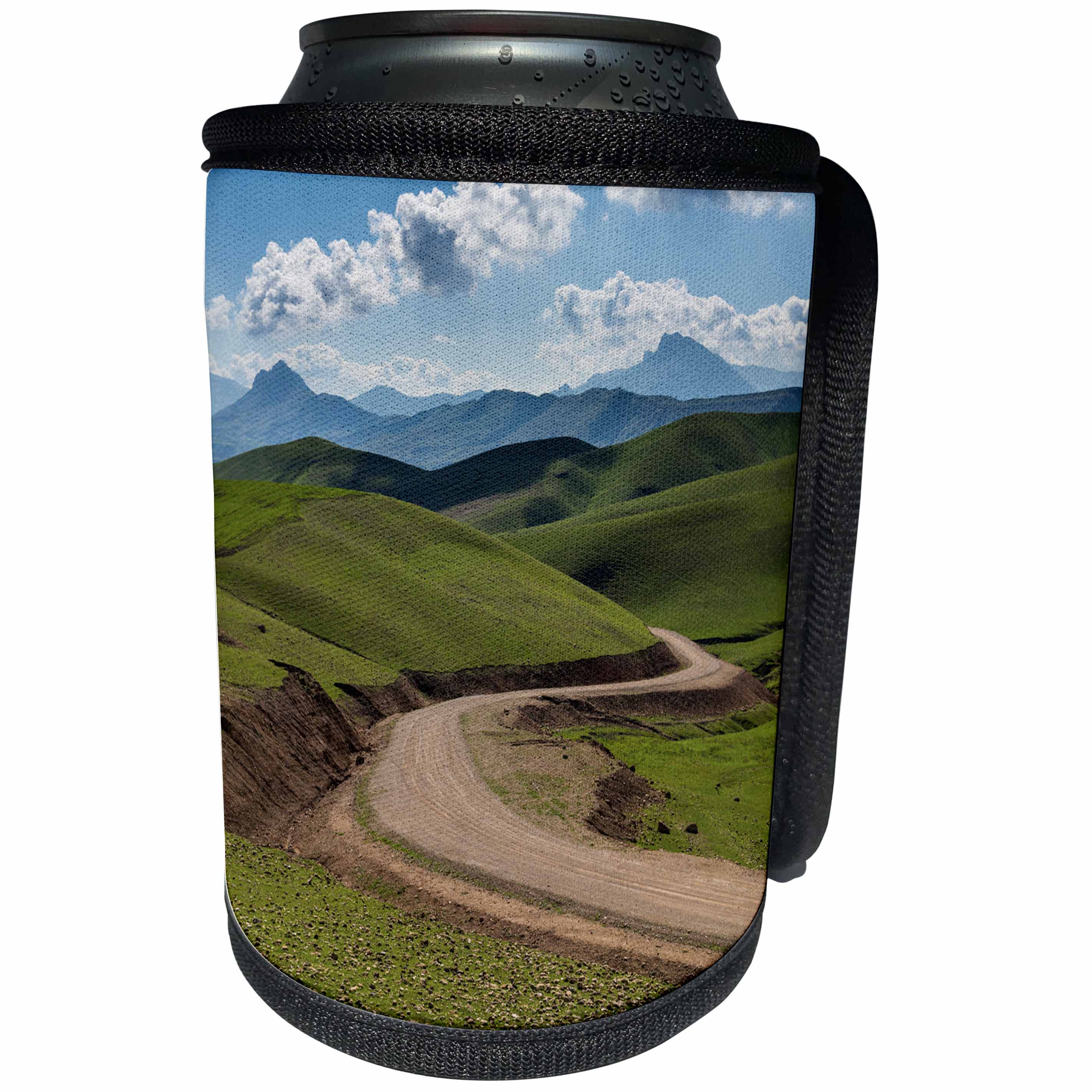 3dRose Danita Delimont - Roads - Road leading through the landscape bordering Iran, Iraq, Kurdistan - Can Cooler Bottle Wrap (cc_257194)