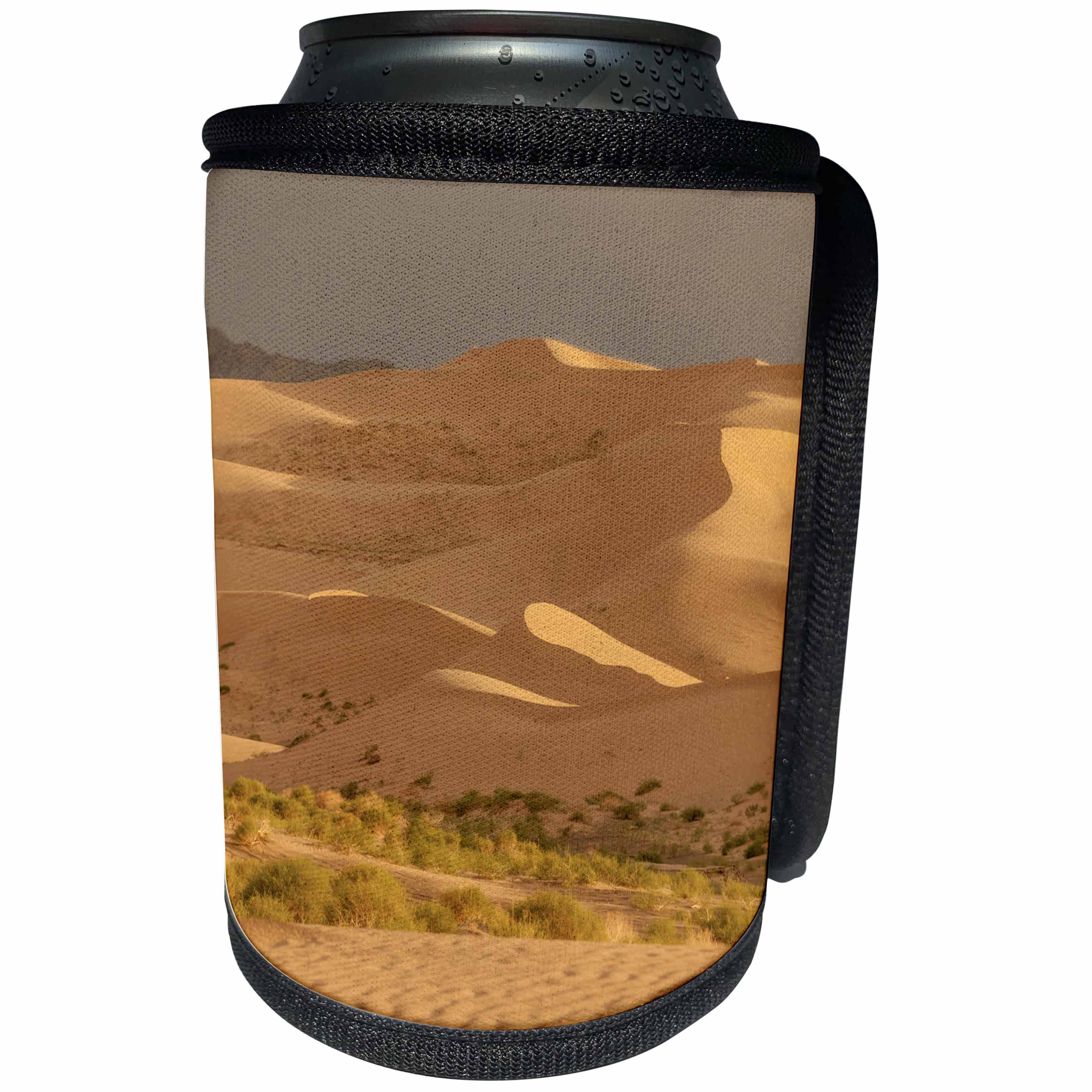 3dRose Danita Delimont - Deserts - Landscape of Sand Dunes at Sunset. Gobi Desert. Mongolia. - Can Cooler Bottle Wrap (cc_257226)