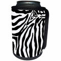 3dRose Patricia Sanders Creations - Black and White Zebra Print II - Can Cooler Bottle Wrap (cc_25741)