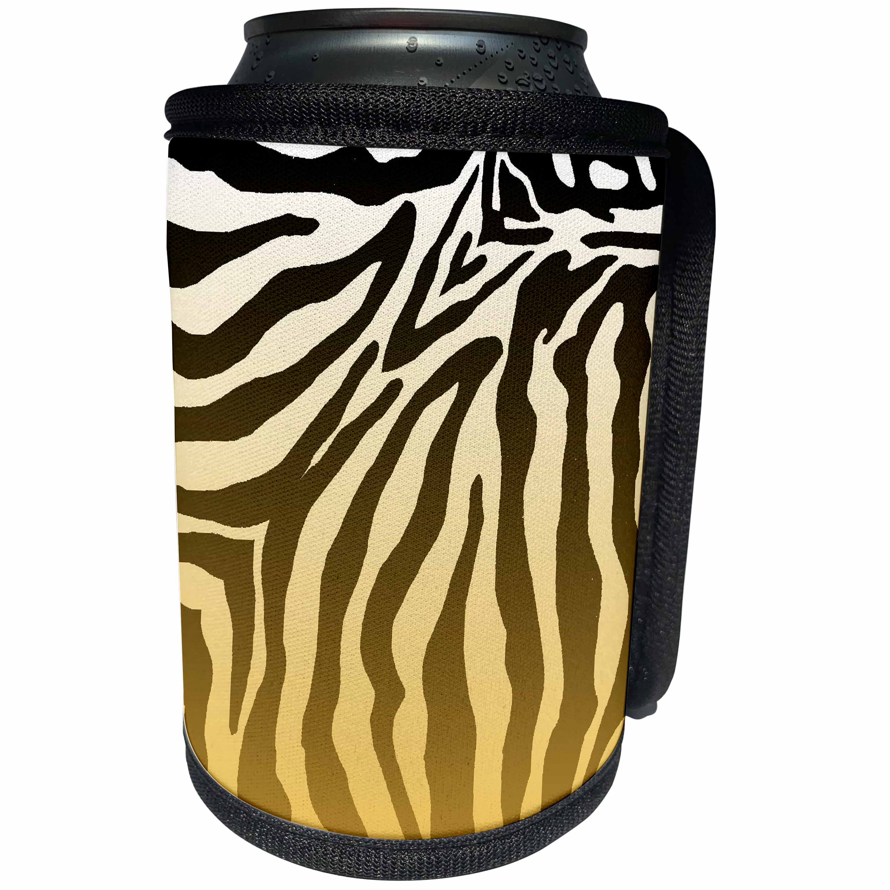 3dRose Patricia Sanders Creations - Black and Orange Zebra Print - Can Cooler Bottle Wrap (cc_25742)