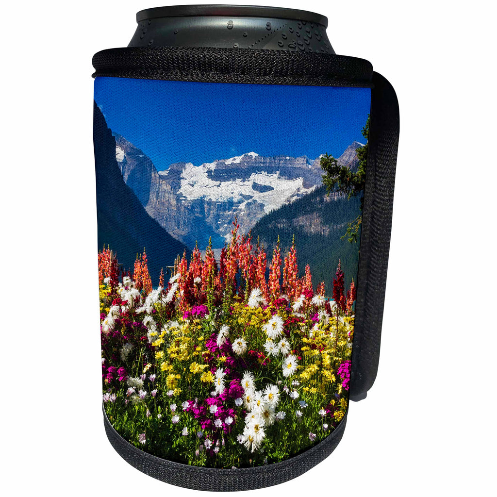 3dRose Danita Delimont - Flowers - Flowers at Lake Louise, Banff National Park, Alberta, Canada - Can Cooler Bottle Wrap (cc_257439)