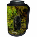 3dRose Danita Delimont - bears - Canada, B.C., Inside Passage. Black bear fishing on Qua Creek. - Can Cooler Bottle Wrap (cc_257447)