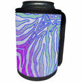 3dRose Patricia Sanders Creations - Pink and Aqua Zebra Print - Can Cooler Bottle Wrap (cc_25746)