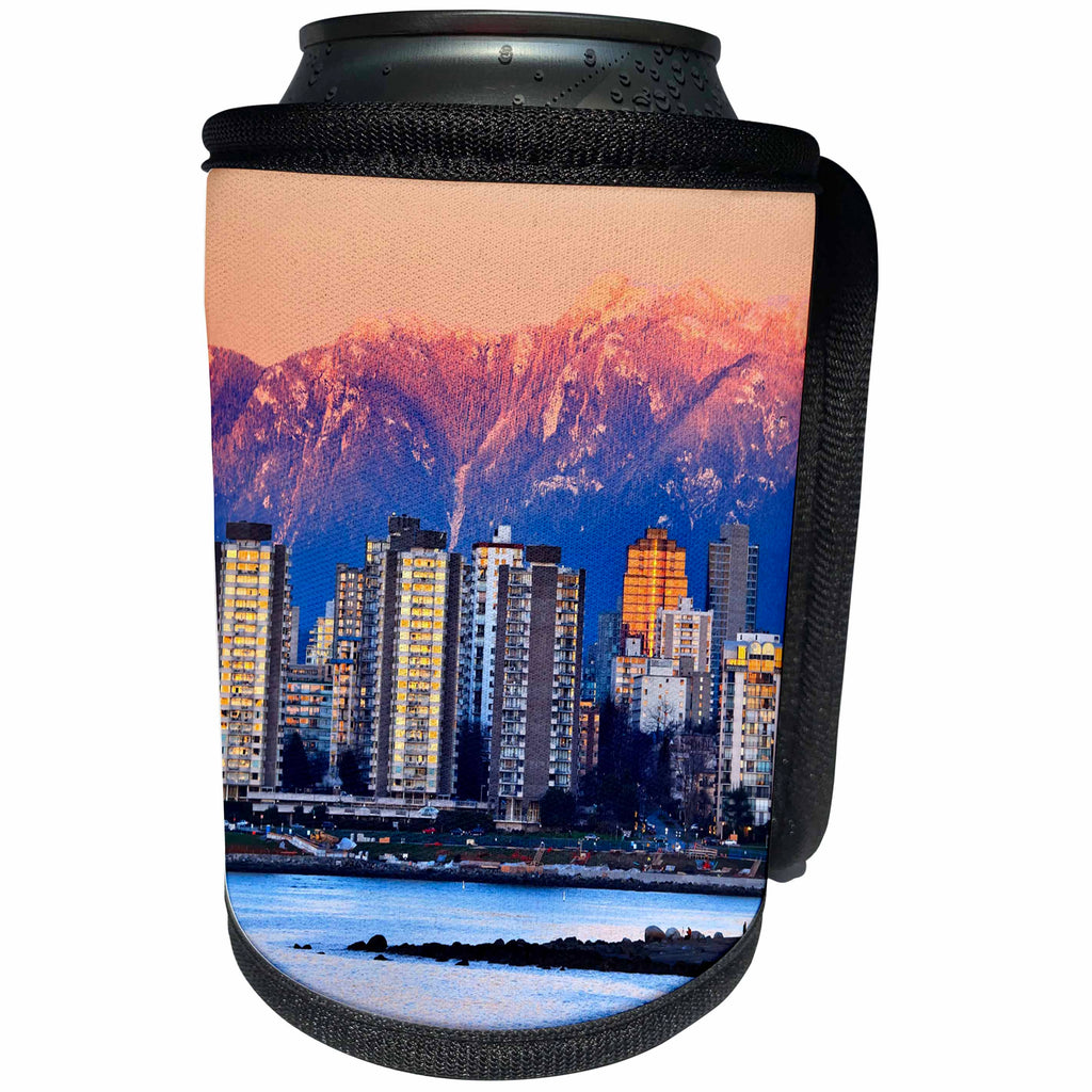 3dRose Danita Delimont - Cities - Vancouver skyline on the English Bay, British Columbia, Canada - Can Cooler Bottle Wrap (cc_257504)